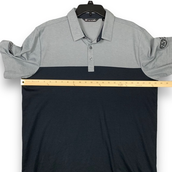 Travis Mathew Polo Shirt Mens XL Black Gray Short Sleeve Pima‎ Cotton Poly Blend - Picture 8 of 13
